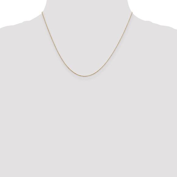 0.6mm 10k Yellow Gold Diamond Cut Solid Cable Chain Necklace, 18 Inch - Picture 2 of 8
